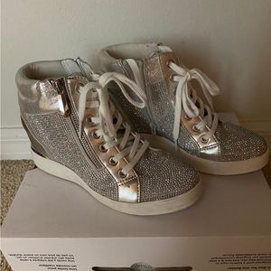 Beautiful Aldo rhinestone wedge sneakers size 7.5